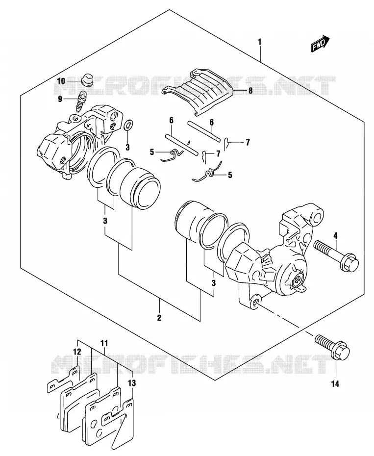 ETRIER DE FREIN ARRIERE (MODELE K3) Suzuki MOTO 500 GS-F 2004  GS500FK4(P19)