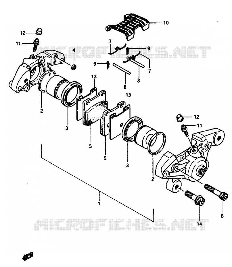 ETRIER DE FREIN ARRIERE Suzuki MOTO 1100 GSX-E 1984  GSX1100EFE(E/F/G)