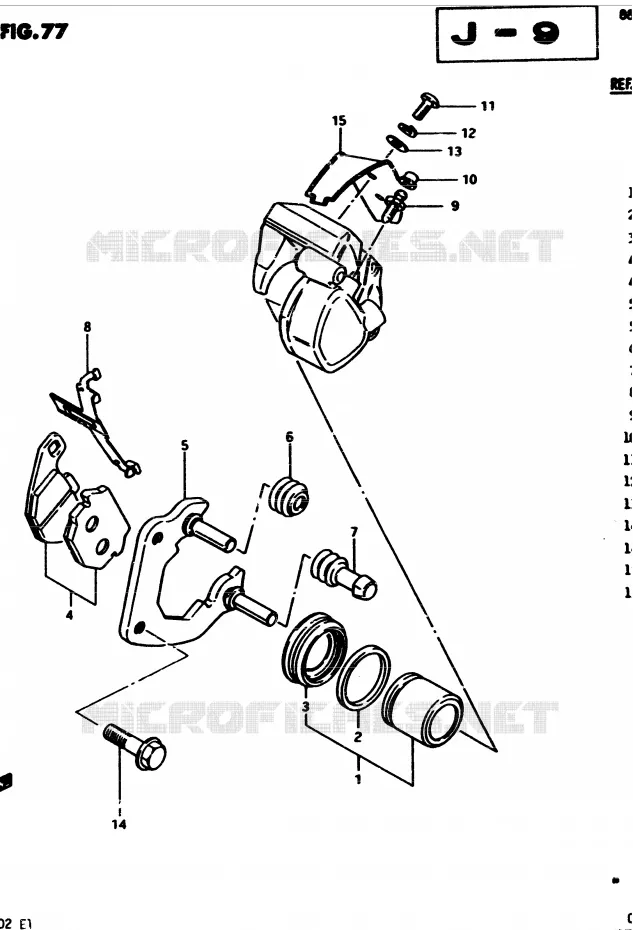 ETRIER DE FREIN AVANT (E34) Suzuki MOTO 450 GS-E 1983  GS450ED2(2/Z/D)