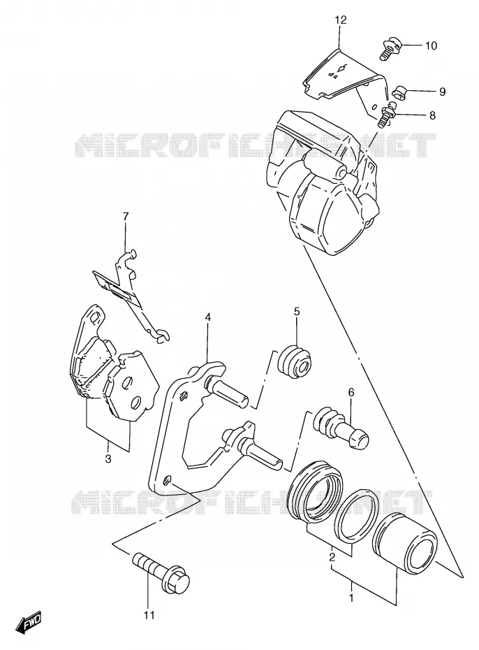 ETRIER DE FREIN AVANT (GS125ESX/X/SX/SUX/ESY/SY/SUY) Suzuki MOTO 125 GS 1999  GS125ESX(E71)