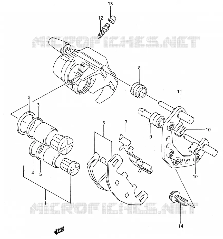 ETRIER DE FREIN AVANT (MODELE K/L/M/N/P/R/S) Suzuki MOTO 500 GS-E 1993  GS500EP(E28)