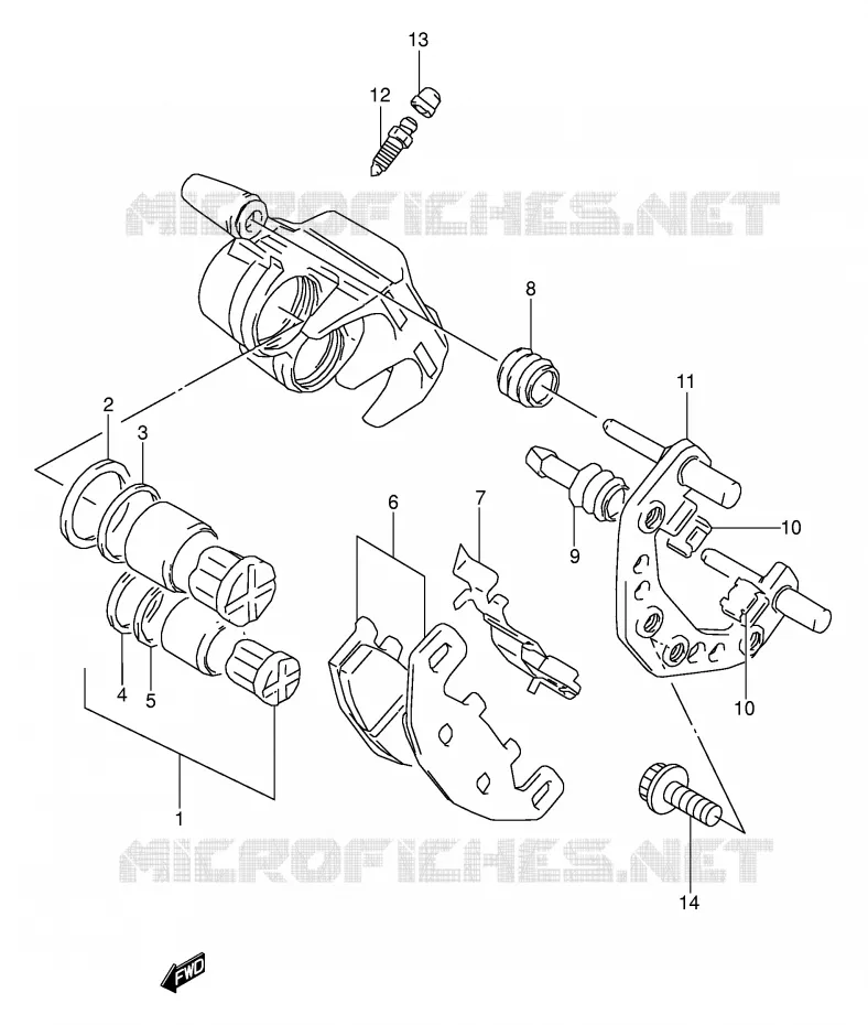 ETRIER DE FREIN AVANT (MODELE K/L/M/N/P/R/S) Suzuki MOTO 500 GS-E 1994  GS500ER(E2)