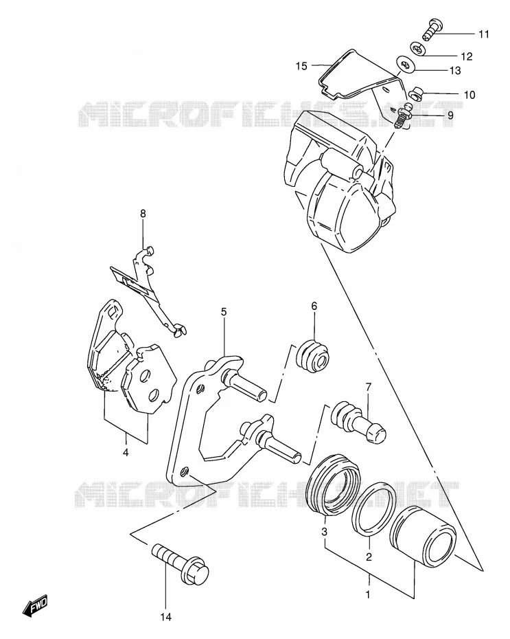 ETRIER DE FREIN AVANT (MODELE Z) Suzuki MOTO 125 GS 1990  GS125ESL(E1)