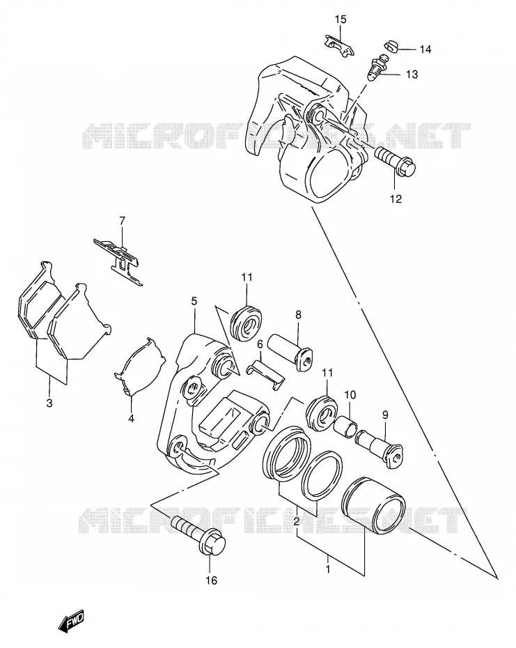 ETRIER DE FREIN AVANT Suzuki MOTO 250 GN 2000  GN250Y(E2)