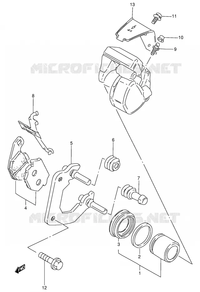 ETRIER DE FREIN AVANT (VOIR NOTE) Suzuki MOTO 125 GN 1991  GN125M(E1)