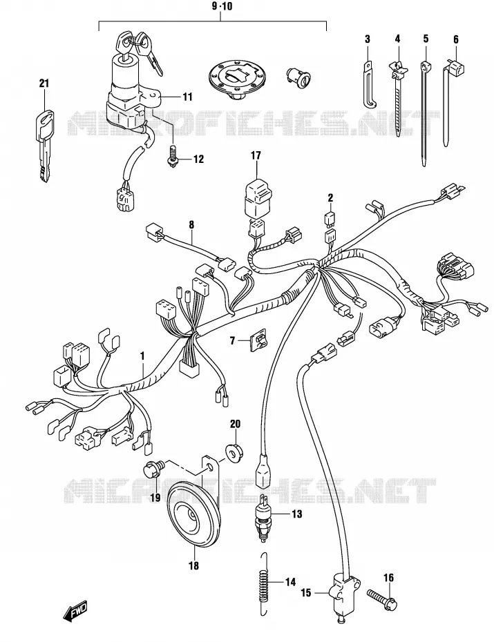 FAISCEAU ELECTRIQUE (GS500FK4/FUK4) Suzuki MOTO 500 GS-F 2004  GS500FUK4(P19)