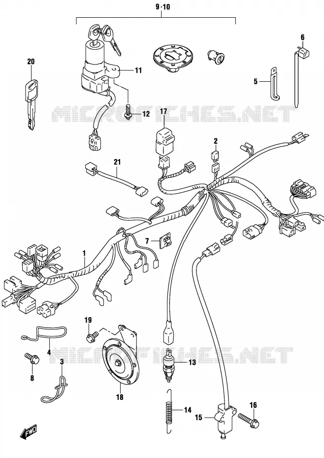 FAISCEAU ELECTRIQUE (GS500K4/UK4) Suzuki MOTO 500 GS-E 2004  GS500UK4(P19)