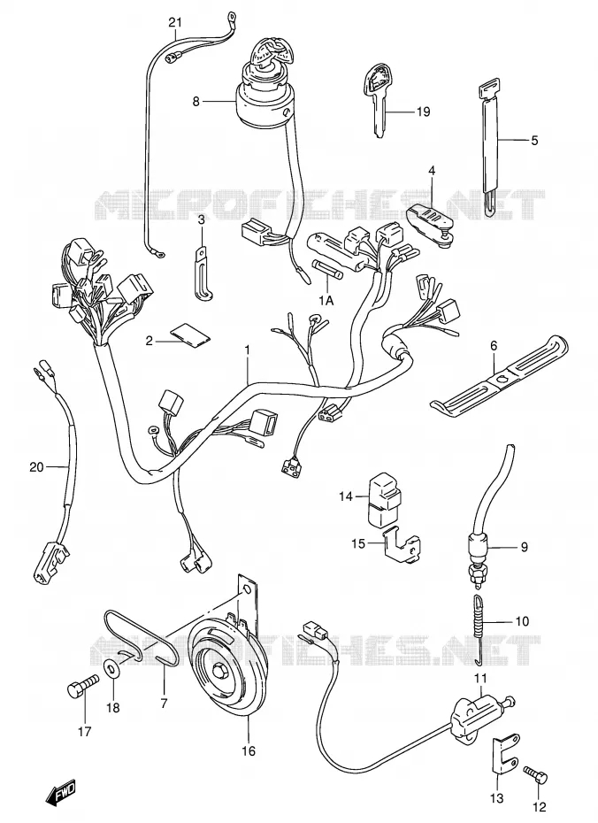FAISCEAU ELECTRIQUE (MODELE N/R E30) Suzuki MOTO 125 GN 1983  GN125ED(E1)