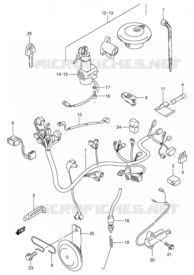FAISCEAU ELECTRIQUE (MODELE Y) Suzuki MOTO 250 GN 2001  GN250K1(E2)