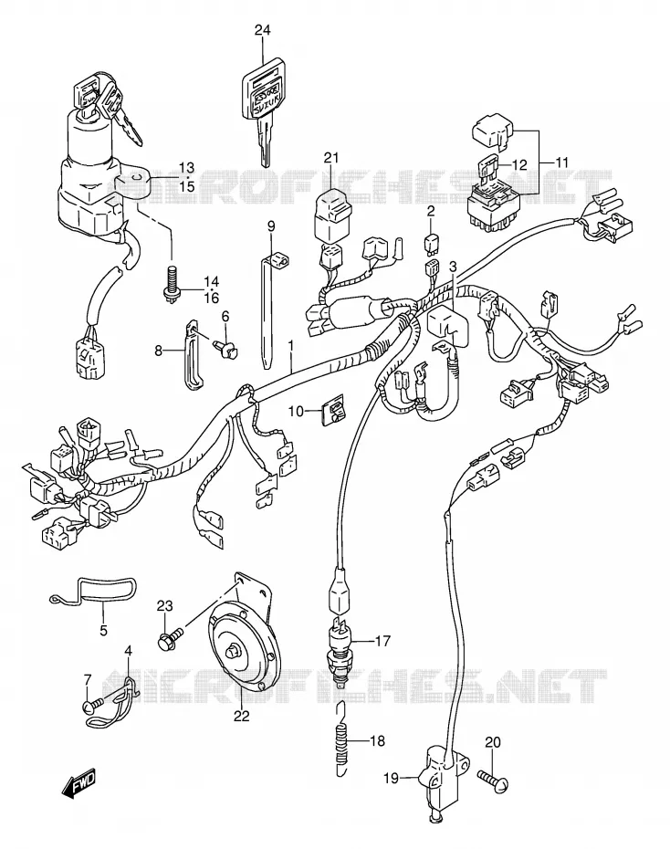 FAISCEAU ELECTRIQUE Suzuki MOTO 500 GS-E 1989  GS500EK(E2)
