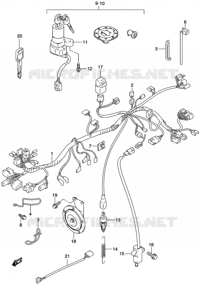 FAISCEAU ELECTRIQUE Suzuki MOTO 500 GS-E 2003  GS500HUK3(P19)