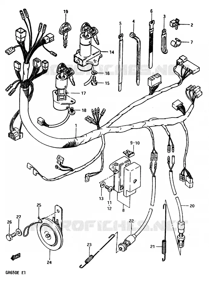 FAISCEAU ELECTRIQUE Suzuki MOTO 650 TEMPTER 1984  GR650E(D/E)