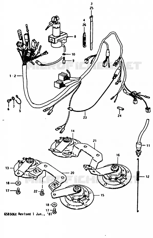 FAISCEAU ELECTRIQUE Suzuki MOTO 850 GS 1981  GS850GX(T/X)