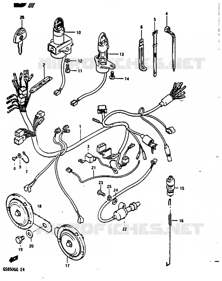FAISCEAU ELECTRIQUE Suzuki MOTO 850 GS 1985  GS850GF(E4)