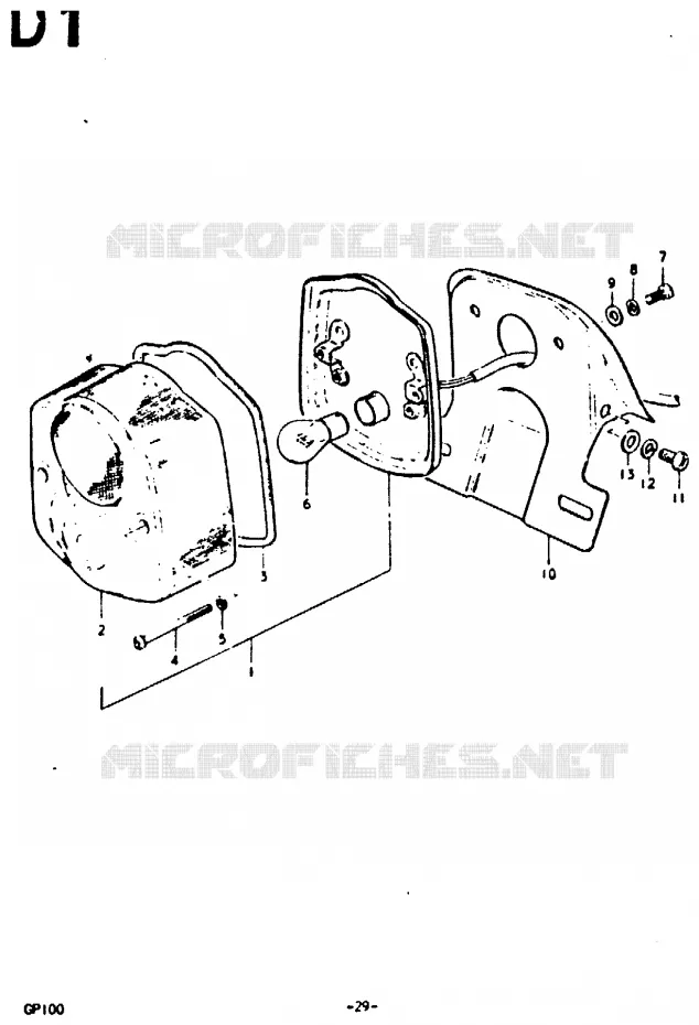 FEU ARRIERE (C, UC) Suzuki MOTO 100 GP 1978  GP100UC(C/N)