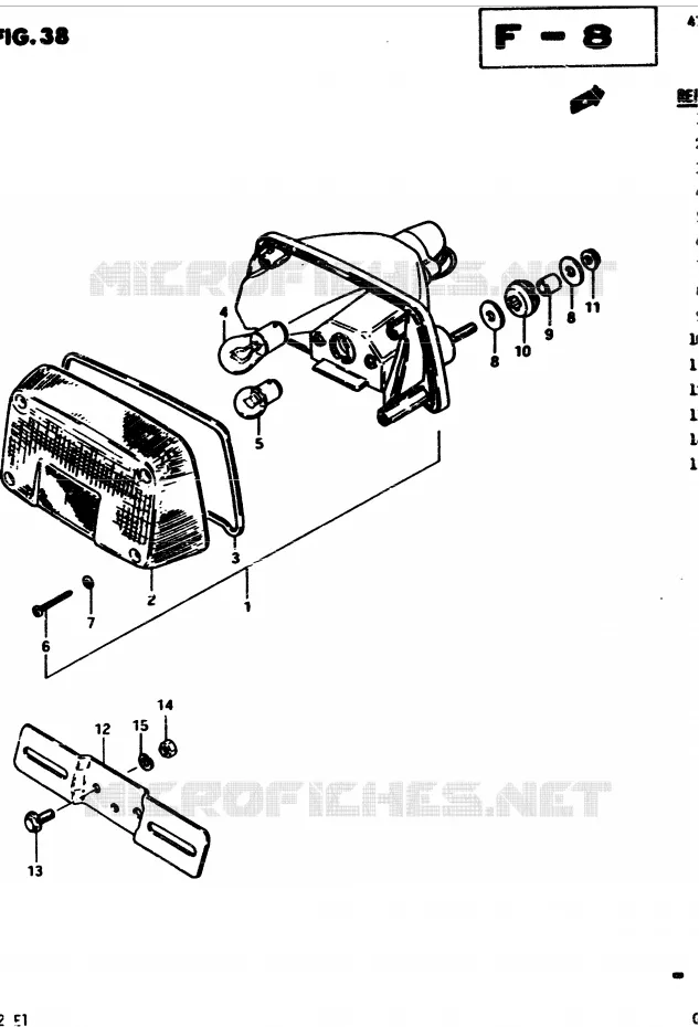 FEU ARRIERE (E15) Suzuki MOTO 450 GS 1982  GS4502(2/Z/D)