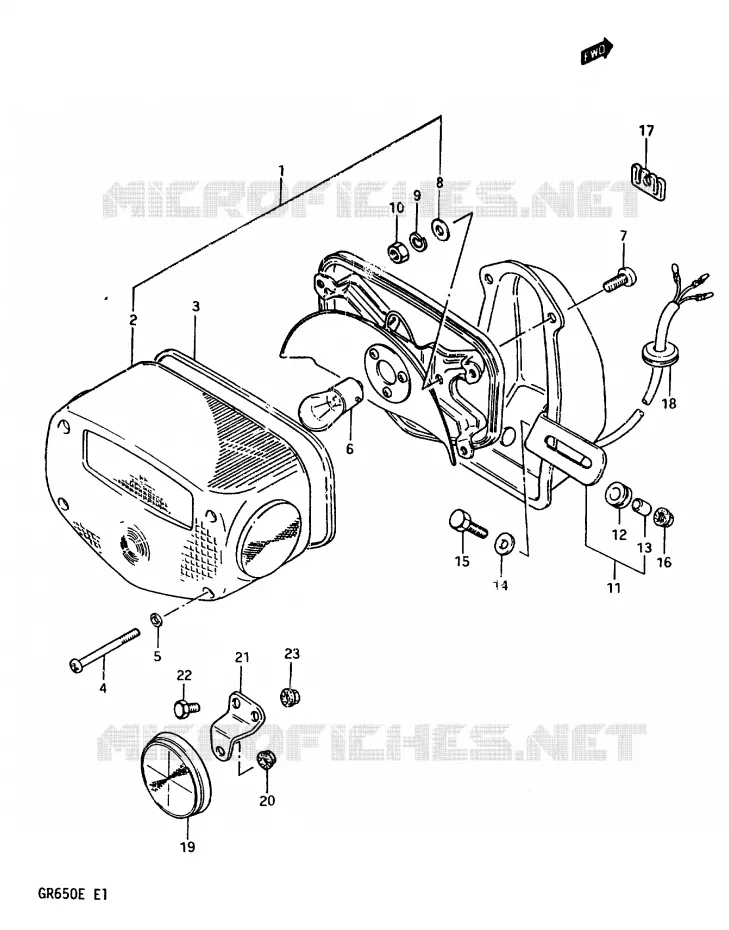 FEU ARRIERE (E17) Suzuki MOTO 650 TEMPTER 1983  GR650D(D/E)