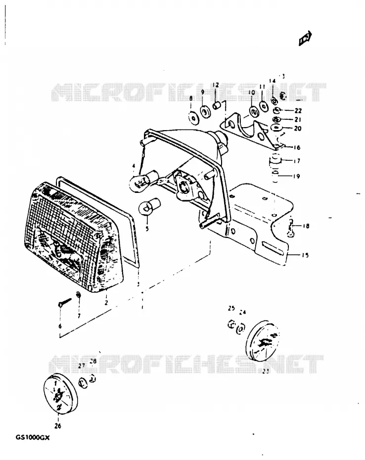 FEU ARRIERE (E18, E26, E39) Suzuki MOTO 1000 GS 1981  GS1000GX(X/T)