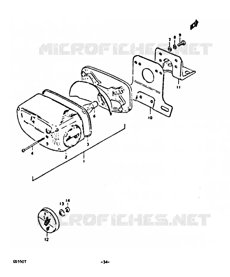 FEU ARRIERE (E18, E26) Suzuki MOTO 550 GS 1980  GS550T(T)