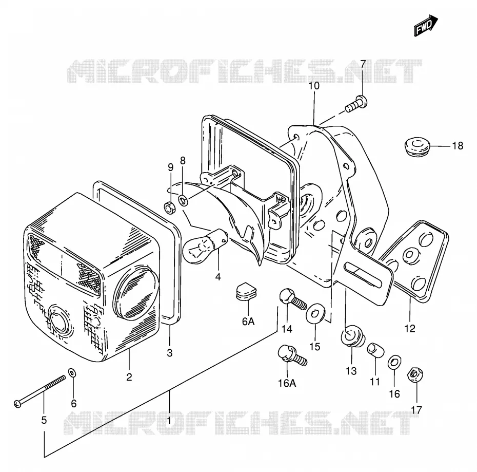 FEU ARRIERE (E18) Suzuki MOTO 125 GN 1989  GN125K(E1)