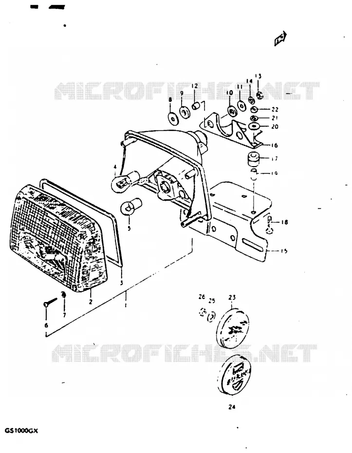 FEU ARRIERE (E2, E4, E21) Suzuki MOTO 1000 GS 1980  GS1000GT(X/T)