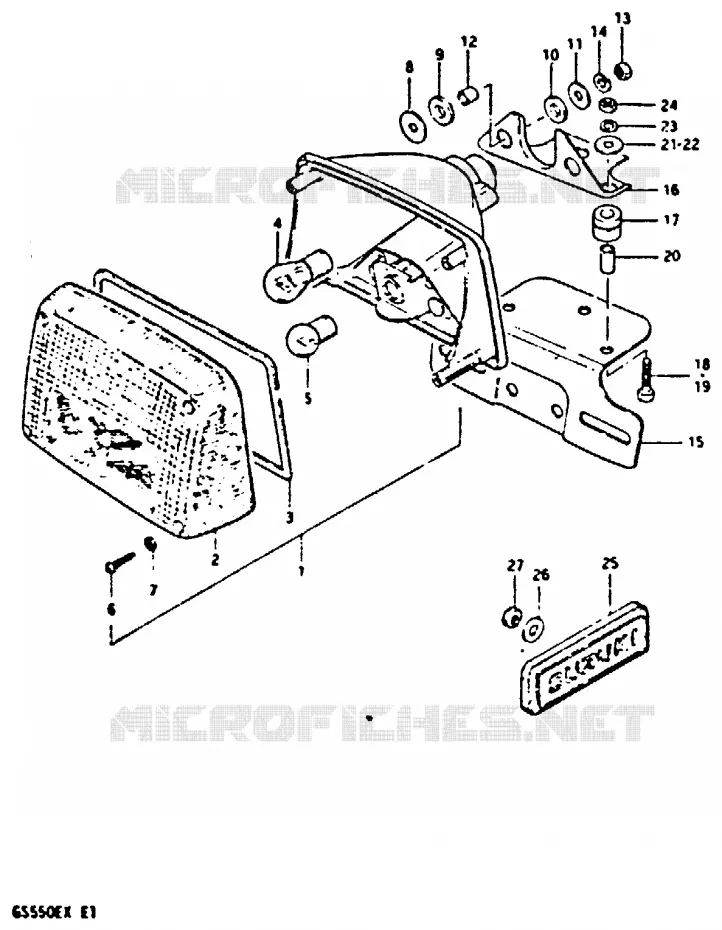 FEU ARRIERE (E2, E4, E21) Suzuki MOTO 550 GS 1981  GS550X(X)