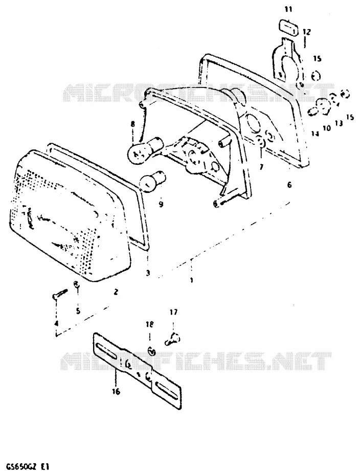 FEU ARRIERE (E2, E4, E21) Suzuki MOTO 650 GS 1982  GS650GZ(X/Z)