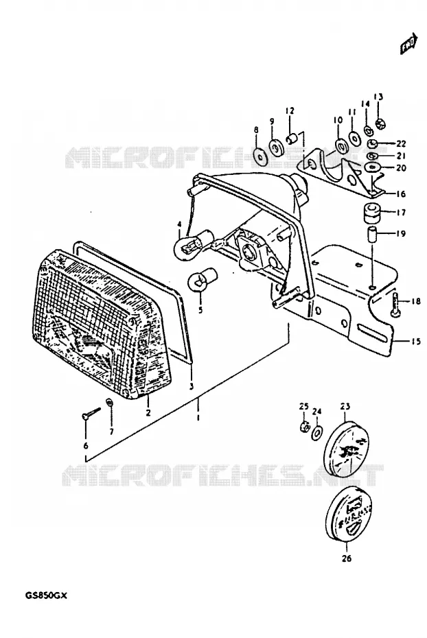 FEU ARRIERE (E2, E4, E21) Suzuki MOTO 850 GS 1981  GS850GX(T/X)