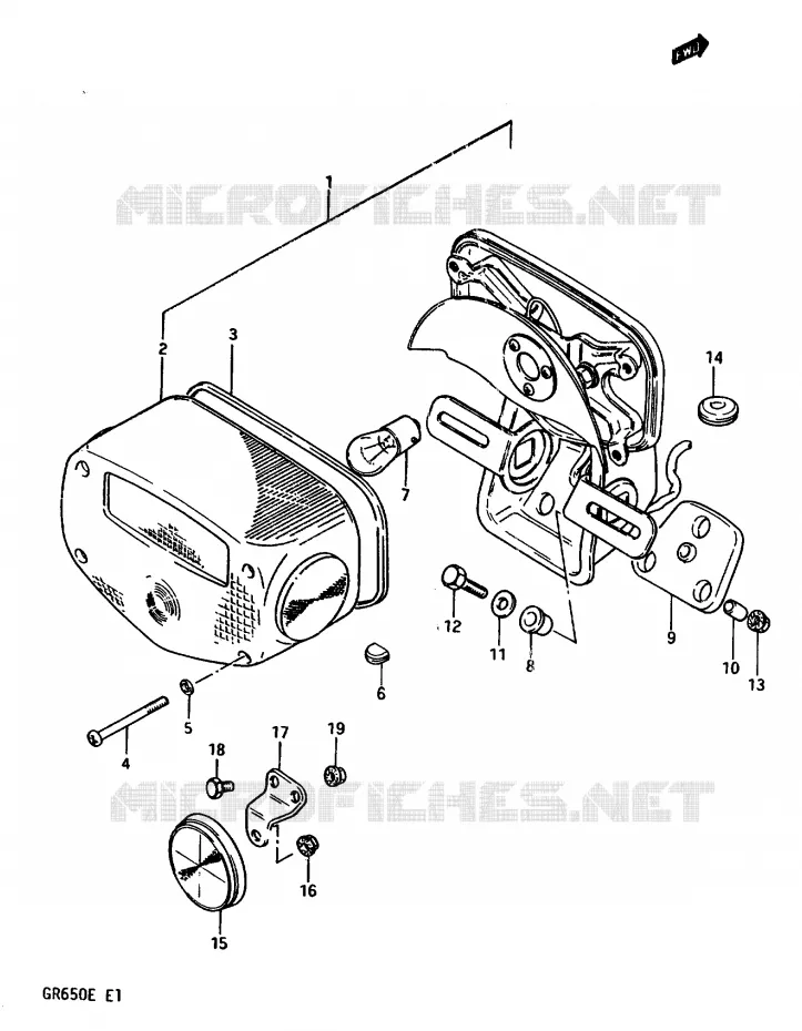 FEU ARRIERE (E22) Suzuki MOTO 650 TEMPTER 1983  GR650XD(D/E)