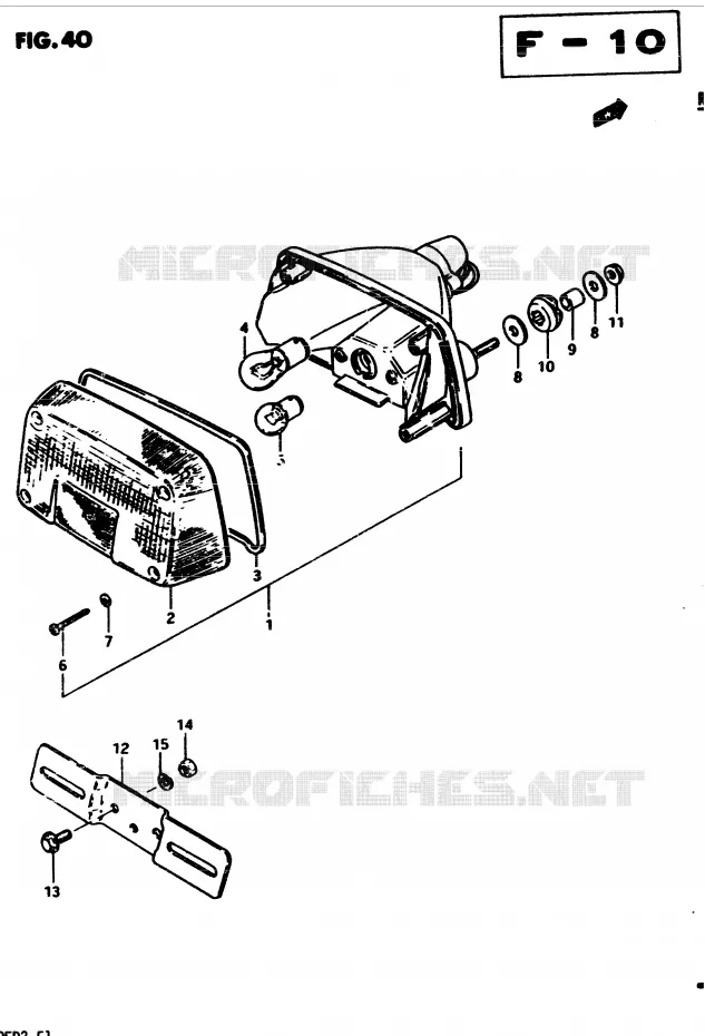 FEU ARRIERE (E25) Suzuki MOTO 450 GS-E 1983  GS450ED2(2/Z/D)