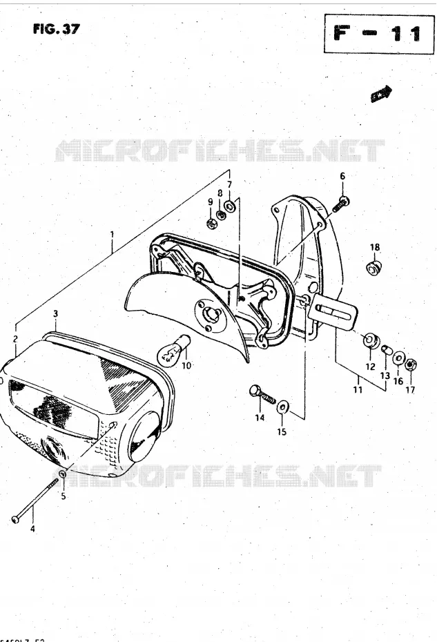 FEU ARRIERE (E34) Suzuki MOTO 450 GS-L 1982  GS450LZ(E2)