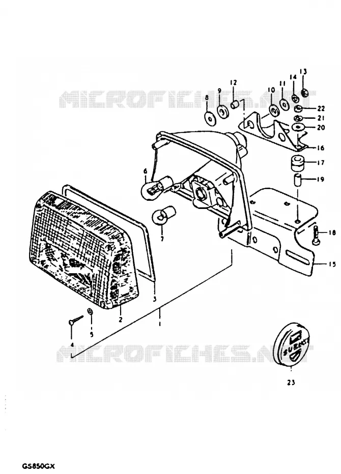 FEU ARRIERE (E34) Suzuki MOTO 850 GS 1981  GS850GX(T/X)