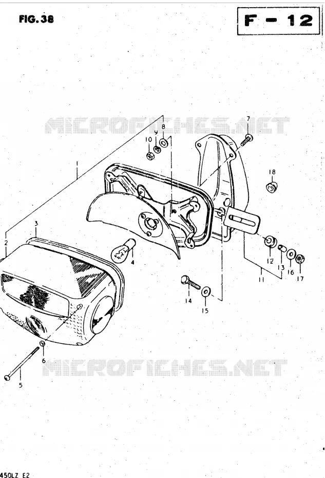 FEU ARRIERE (E39) Suzuki MOTO 450 GS-L 1982  GS450LZ(E2)