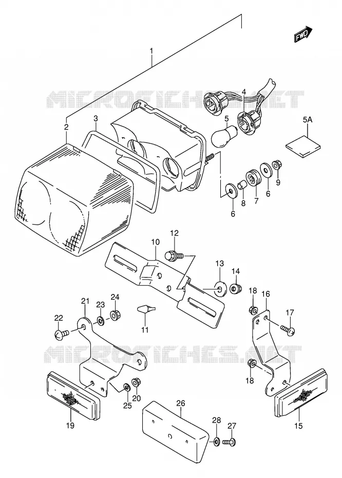 FEU ARRIERE (MODELE K/L/M/N/P/R/S) Suzuki MOTO 500 GS-E 1995  GS500ESKS(E2)
