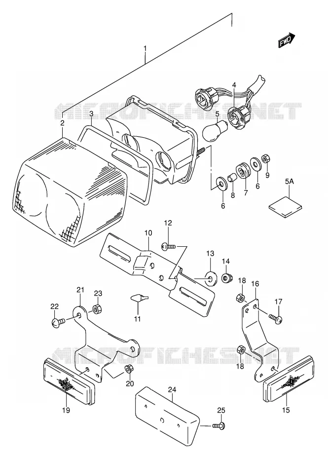 FEU ARRIERE (MODELE T) Suzuki MOTO 500 GS-E 1991  GS500EM(E2)