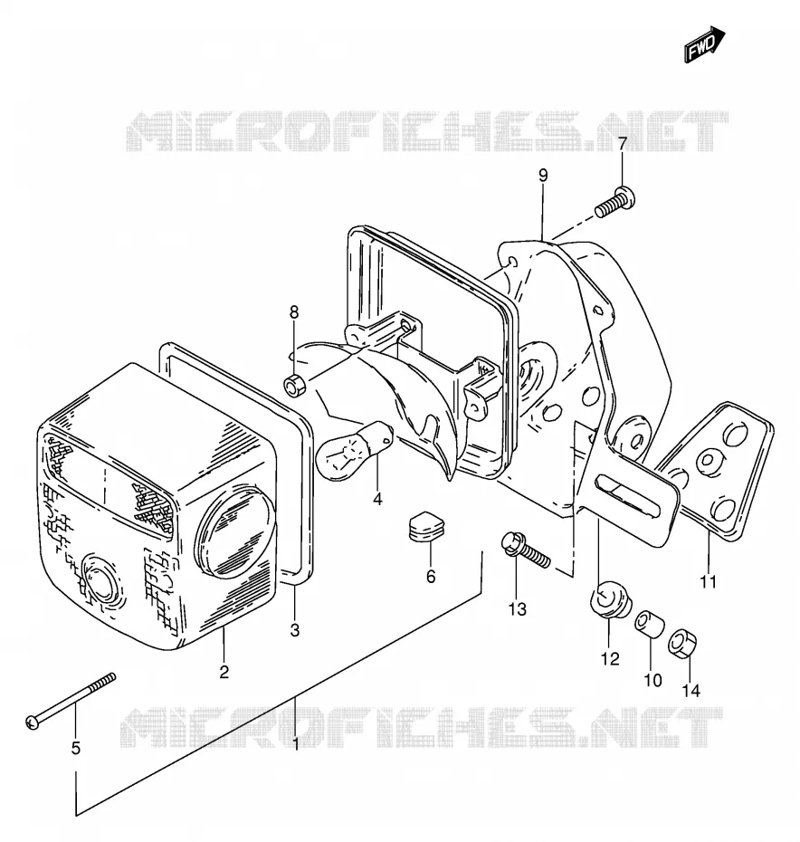 FEU ARRIERE (MODELE T/W/X E22) Suzuki MOTO 250 GN 1996  GN250T(E2)