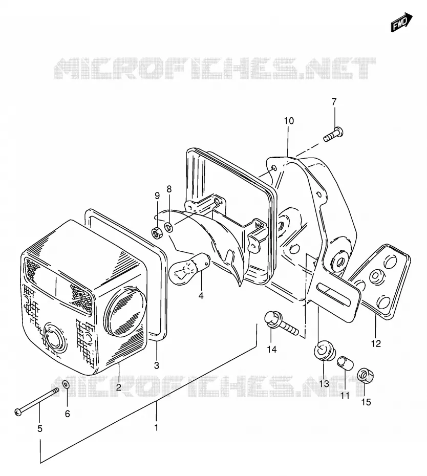 FEU ARRIERE (MODELE T/W/X E25,E39,E54) Suzuki MOTO 250 GN 2000  GN250EY(E2)