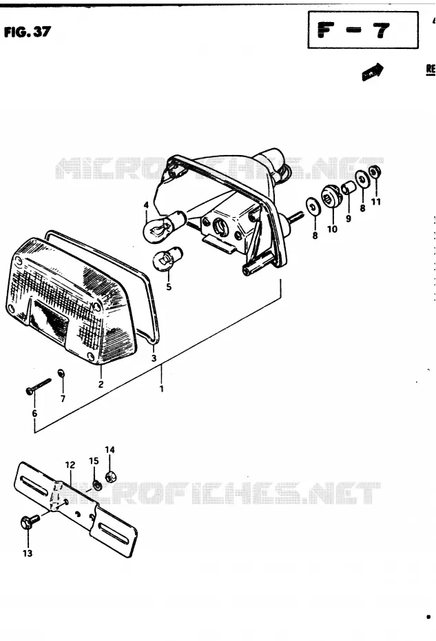 FEU ARRIERE Suzuki MOTO 450 GS 1983  GS450D(2/Z/D)