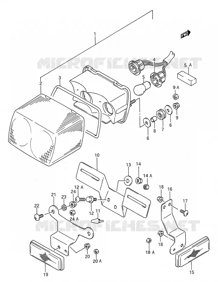 FEU ARRIERE Suzuki MOTO 500 GS-E 1996  GS500ESKT(E28)