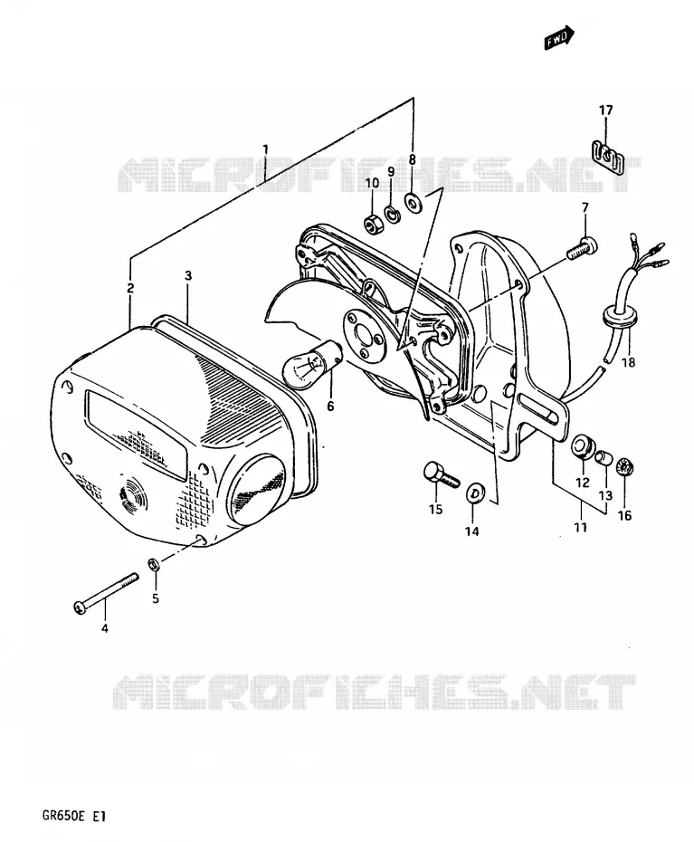 FEU ARRIERE Suzuki MOTO 650 TEMPTER 1984  GR650E(D/E)