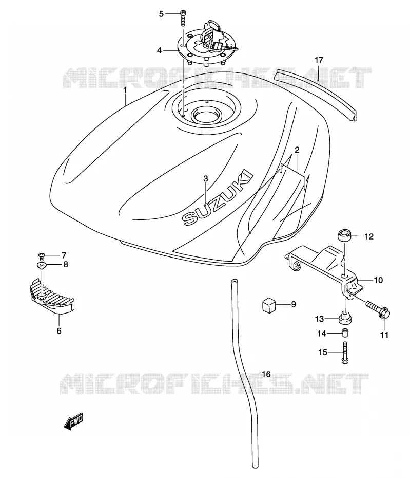 FIG. 36 (G- 7) RESERVOIR ESSENCE (MODELE K3) Suzuki MOTO 500 GS-F 2004  GS500FK4(P19)