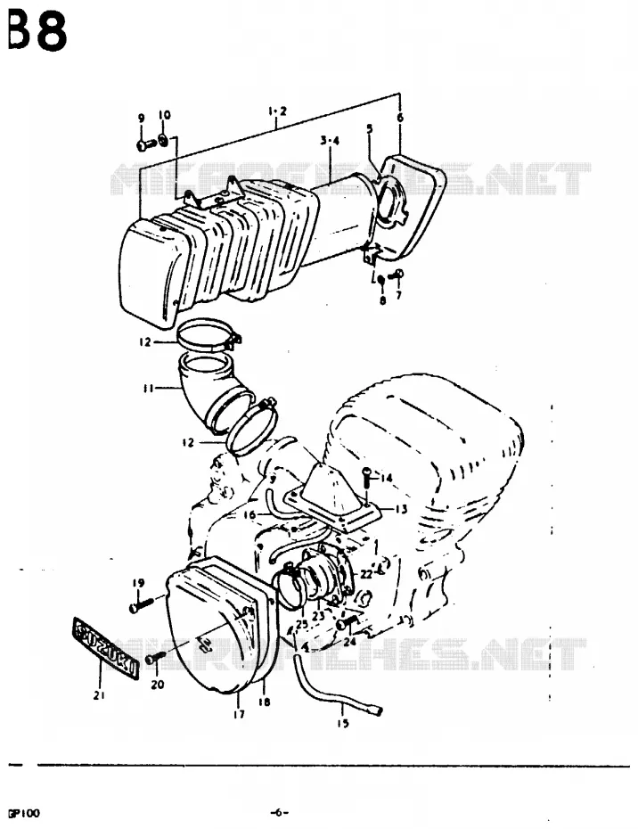 FILTRE A AIR Suzuki MOTO 100 GP 1978  GP100UC(C/N)
