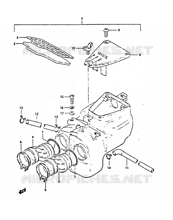 FILTRE A AIR Suzuki MOTO 450 GS-S 1984  GS450SE(E/F/G/H/J)
