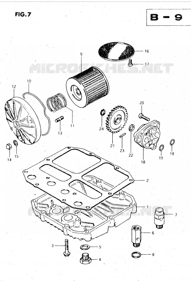 FILTRE A HUILE - POMPE A HUILE Suzuki MOTO 450 GS-L 1982  GS450LZ(E2)