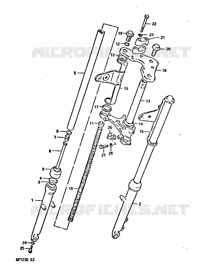 FOURCHE AVANT Suzuki MOTO 125 GP 1983  GP125D(X/D)