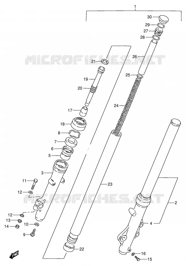 FOURCHE AVANT Suzuki MOTO 250 GN 1989  GN250K(E2)
