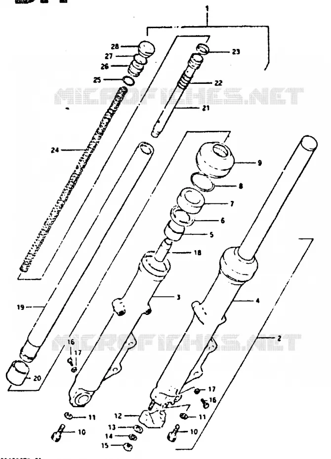 FOURCHE AVANT Suzuki MOTO 650 GS 1983  GS650GTD