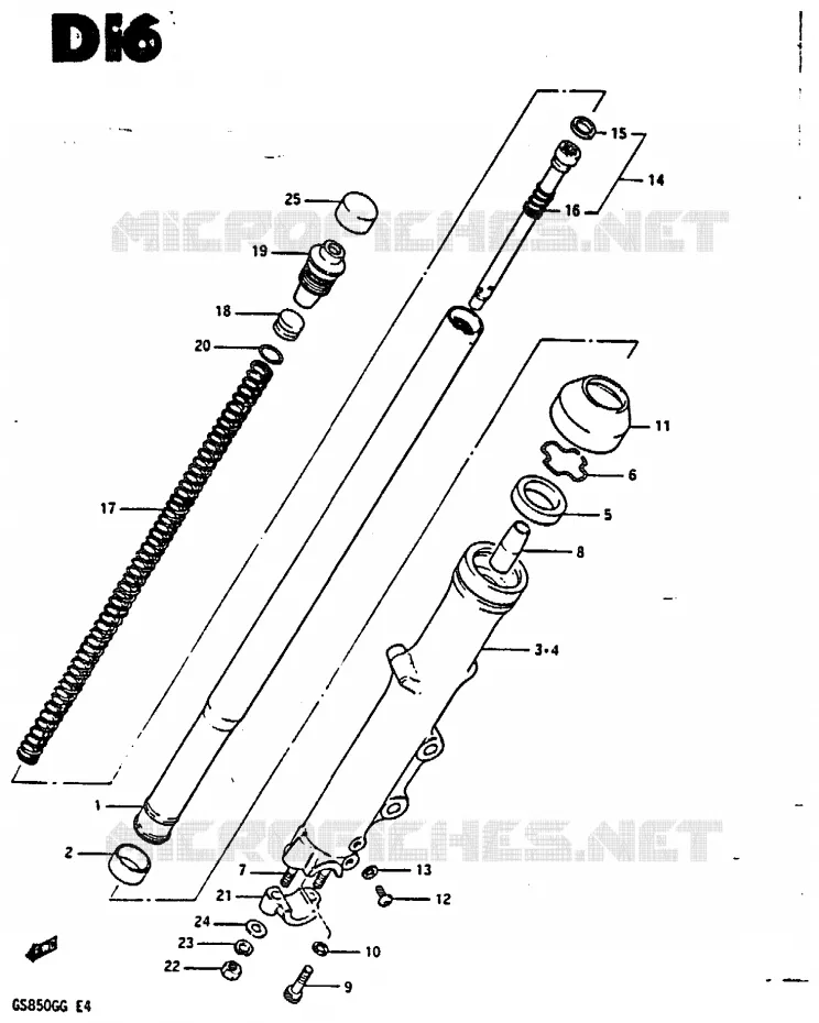 FOURCHE AVANT Suzuki MOTO 850 GS 1984  GS850GE(E4)