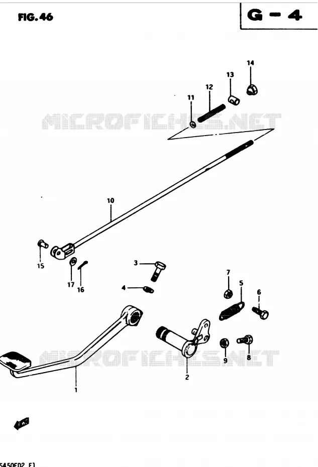 FREIN ARRIERE Suzuki MOTO 450 GS 1982  GS4502(2/Z/D)