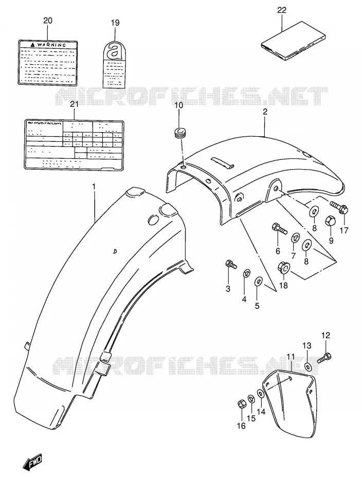 GARDE BOUE ARRIERE Suzuki MOTO 125 GN 1989  GN125K(E1)